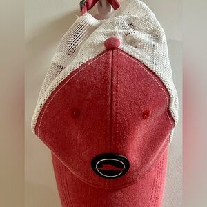 Tommy Bahama Red and White Hat with Textured Fabric